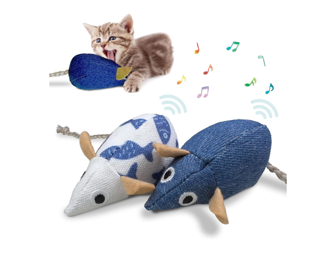 Toothpaste Oral Care Cat Toys Toys Touching and Sounding Mouses (2 pieces) Chewing Toys