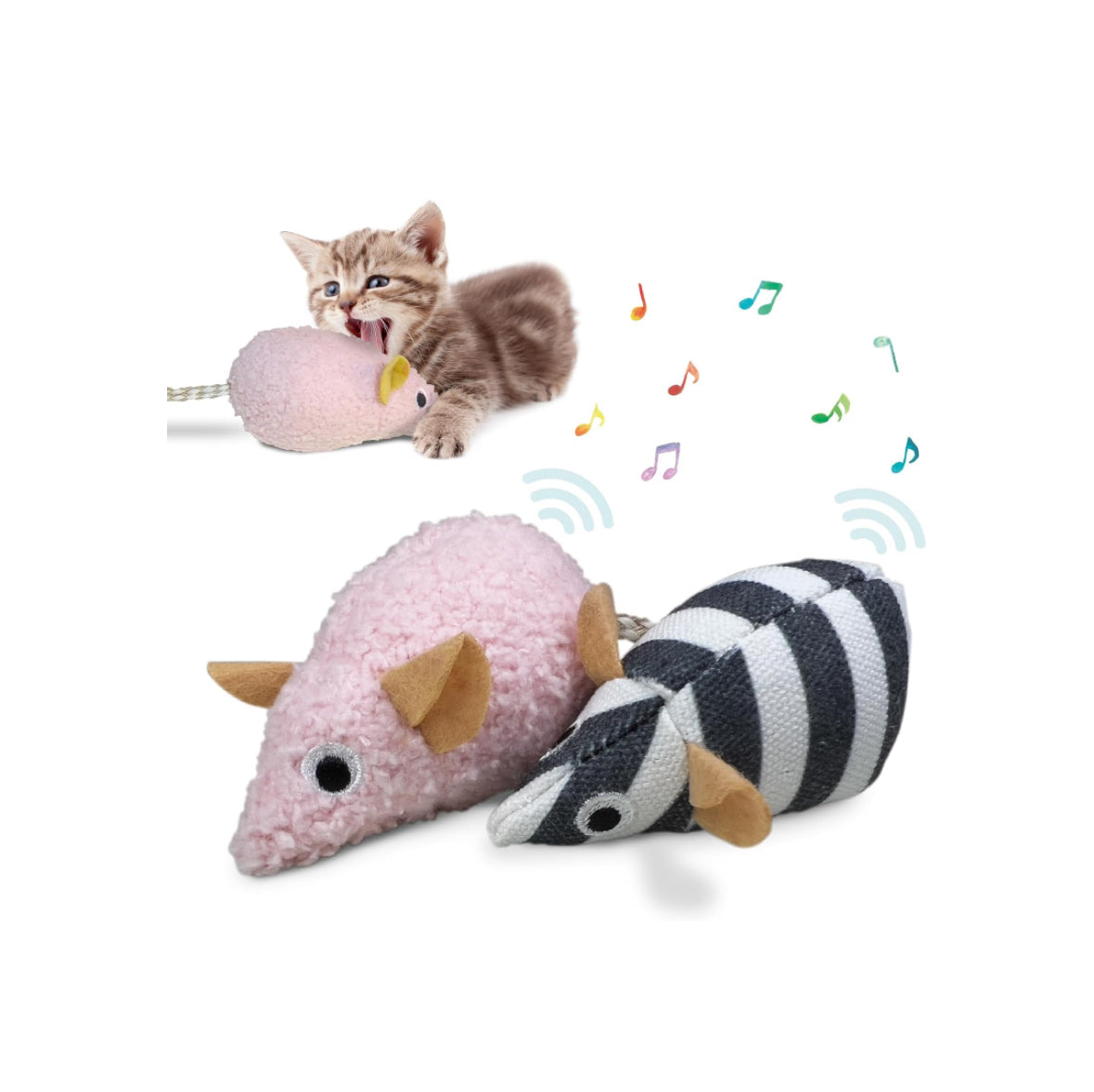 Toothpaste Oral Care Cat Toys Toys Touching and Sounding Mouses (2 pieces) Chewing Toys