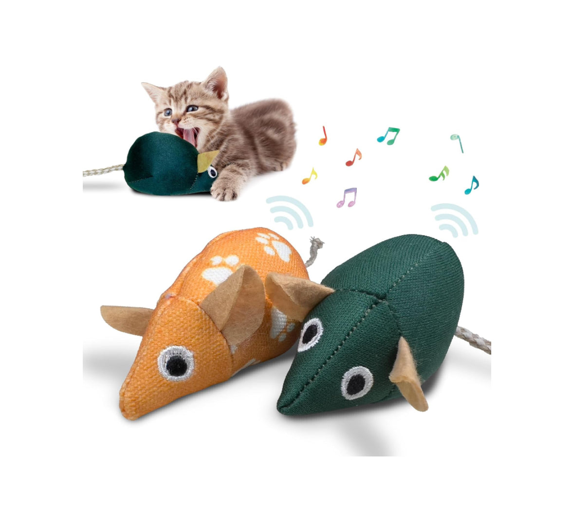 Toothpaste Oral Care Cat Toys Toys Touching and Sounding Mouses (2 pieces) Chewing Toys